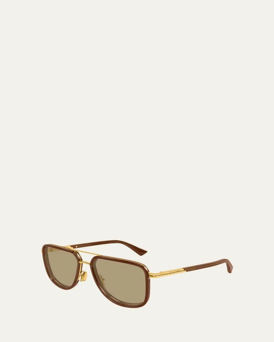 Bottega Veneta 56mm Acetate & Metal Aviator Sunglasses | Thumbnail 2