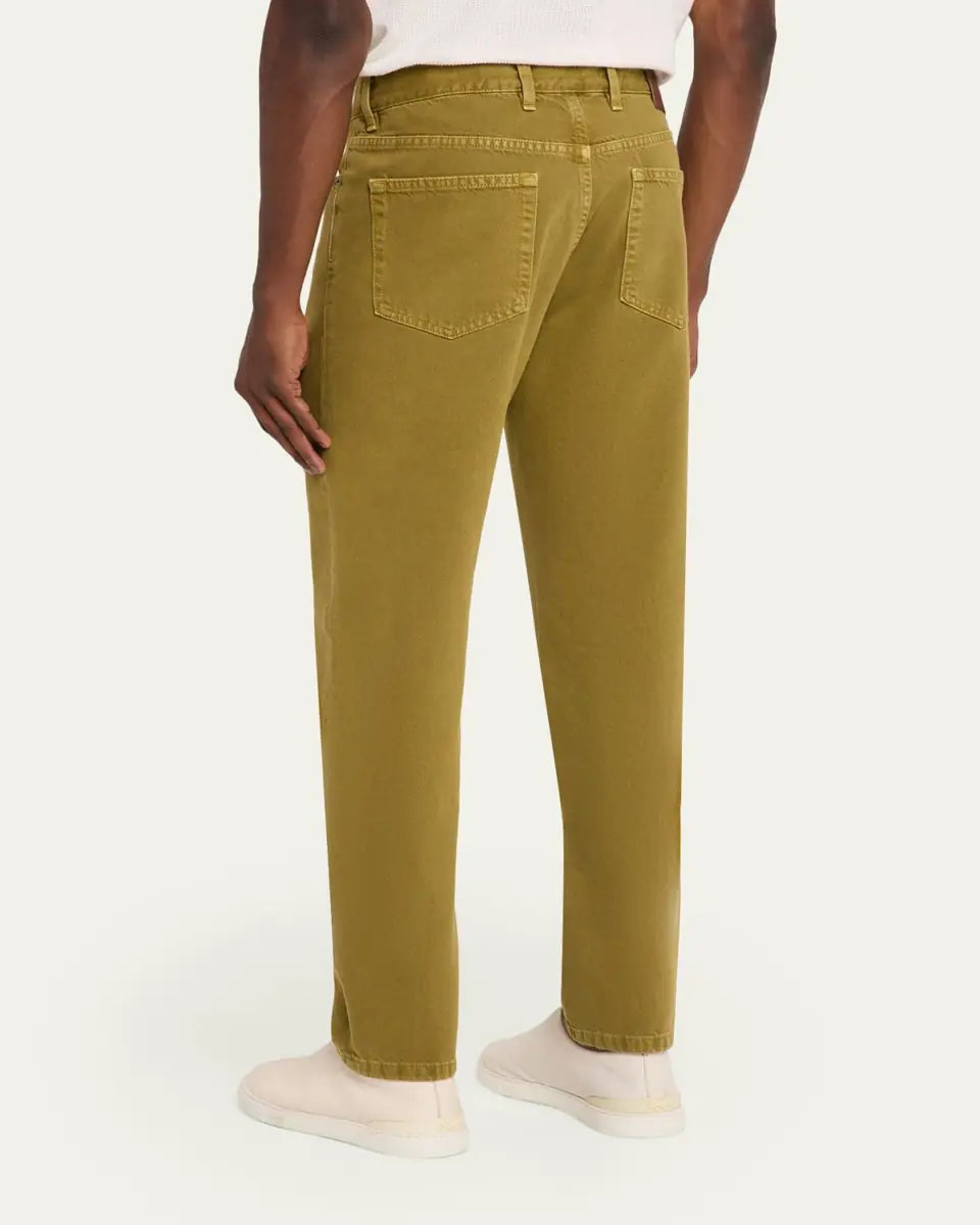 ZEGNA Men's Roccia Pure Cotton Slim-Fit Pants | Thumbnail 3