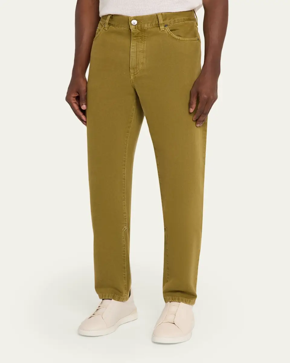 ZEGNA Men's Roccia Pure Cotton Slim-Fit Pants | Thumbnail 4