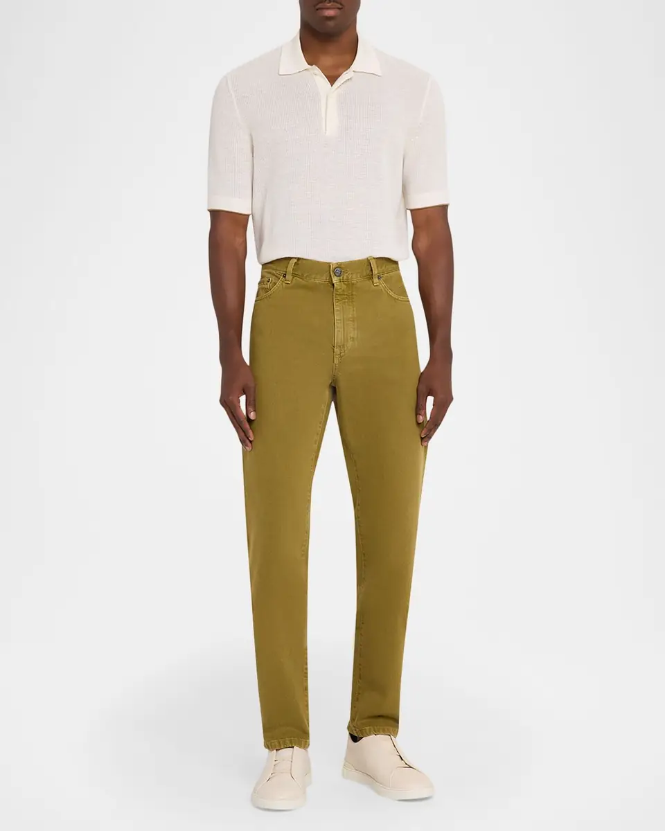 ZEGNA Men's Roccia Pure Cotton Slim-Fit Pants | Thumbnail 6