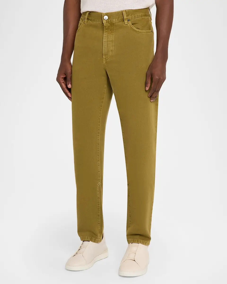 ZEGNA Men's Roccia Pure Cotton Slim-Fit Pants | Thumbnail 8