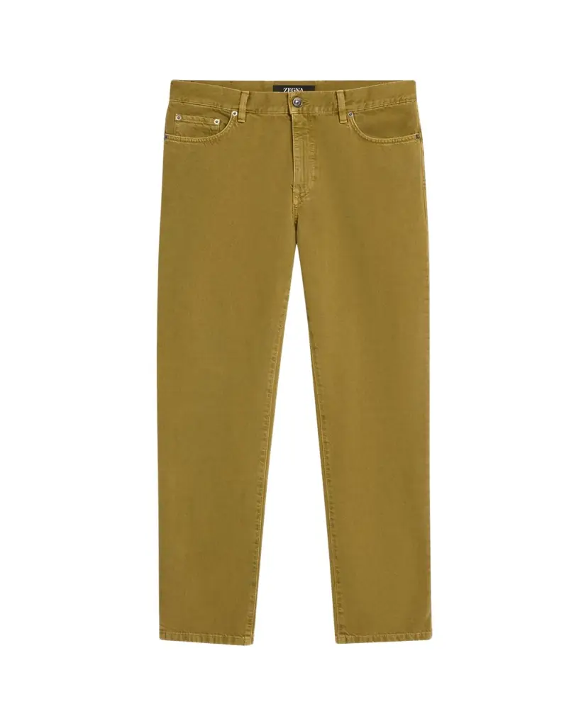 ZEGNA Men's Roccia Pure Cotton Slim-Fit Pants | Image 1 ZEGNA Men's Roccia Pure Cotton Slim-Fit Pants | Image 1