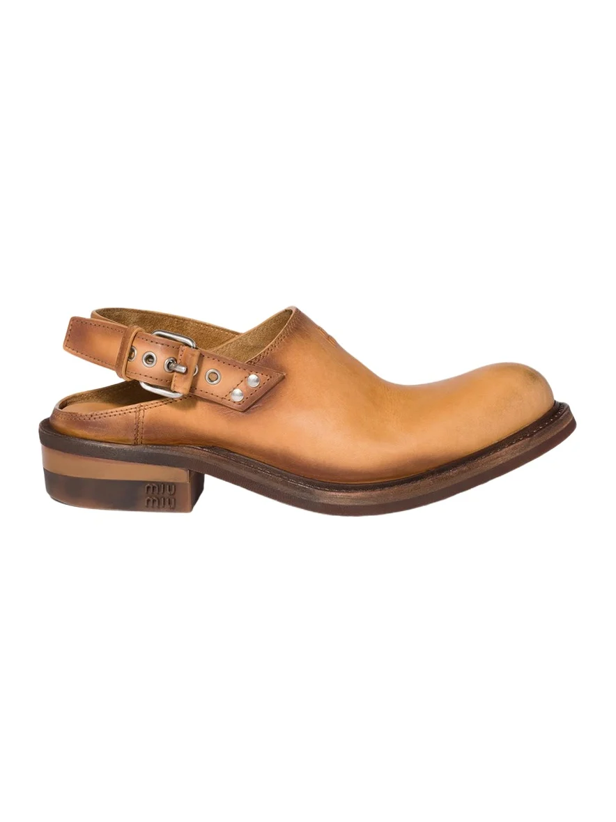 Leather Slingback Mules Leather Slingback Mules