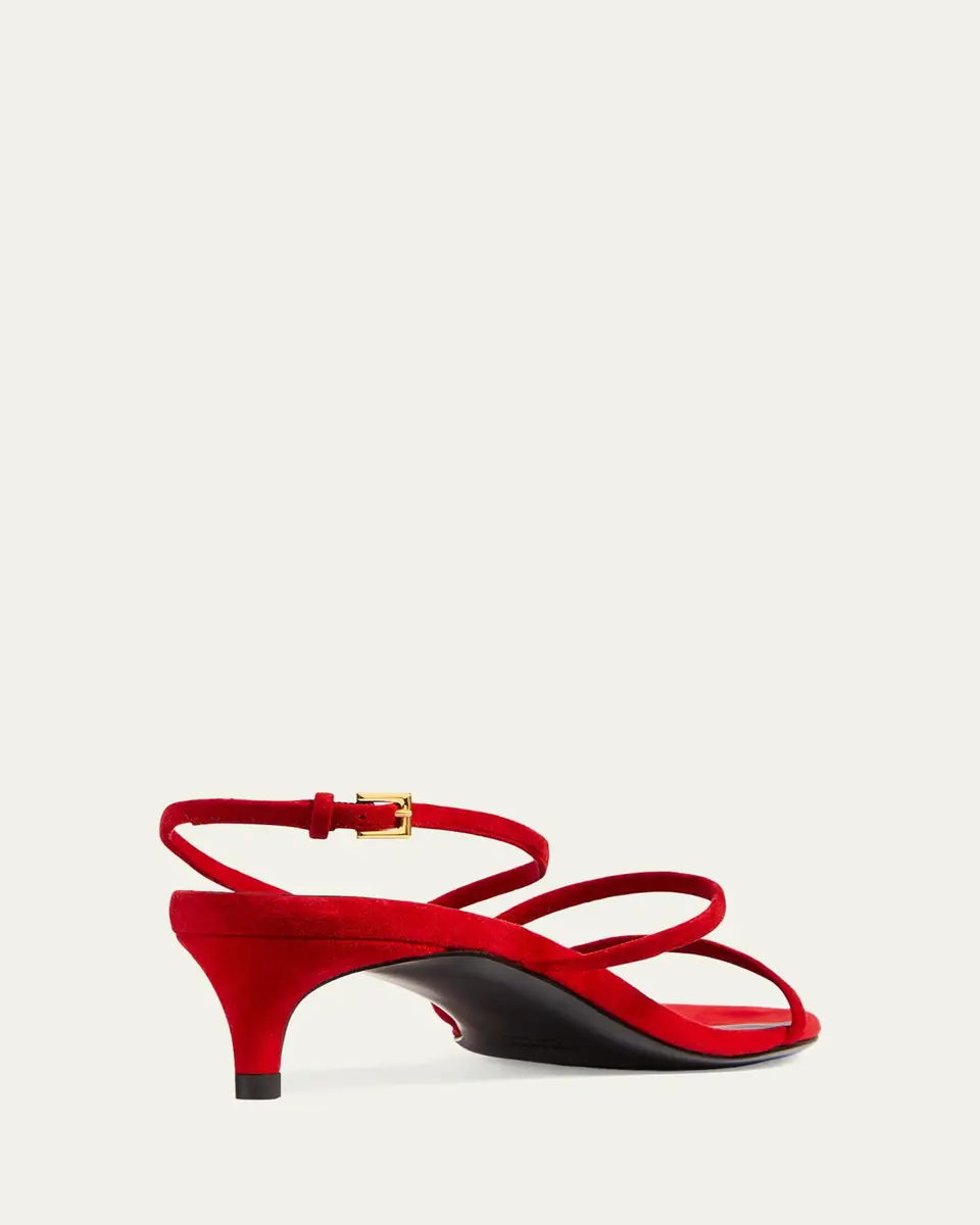 Khaite Loop Suede Kitten-Heel Sandals | Thumbnail 3 Khaite Loop Suede Kitten-Heel Sandals | Thumbnail 3