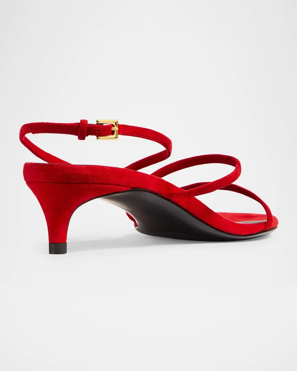 Khaite Loop Suede Kitten-Heel Sandals | Thumbnail 5 Khaite Loop Suede Kitten-Heel Sandals | Thumbnail 5