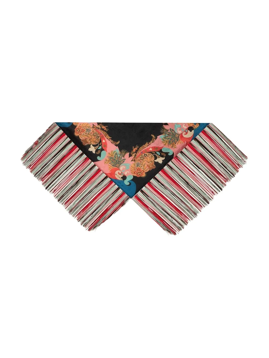 Silk Fringe-Trim Foulard Silk Fringe-Trim Foulard