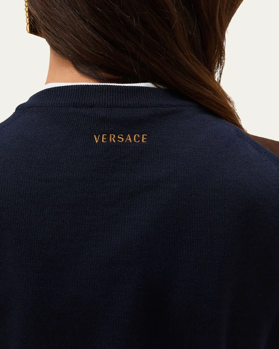 Versace Suede Patchwork Sweater Vest | Thumbnail 3