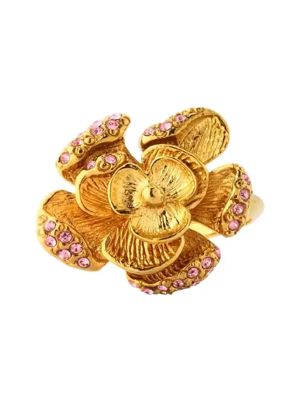 Rose Ring with Pave Crystals Rose Ring with Pave Crystals