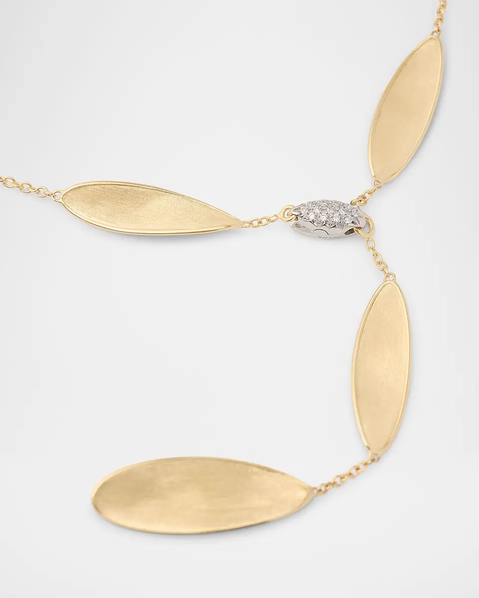 Marco Bicego 18K Gold Lunaria Twist Lariat with Diamond Pave Clasp | Thumbnail 2 Marco Bicego 18K Gold Lunaria Twist Lariat with Diamond Pave Clasp | Thumbnail 2