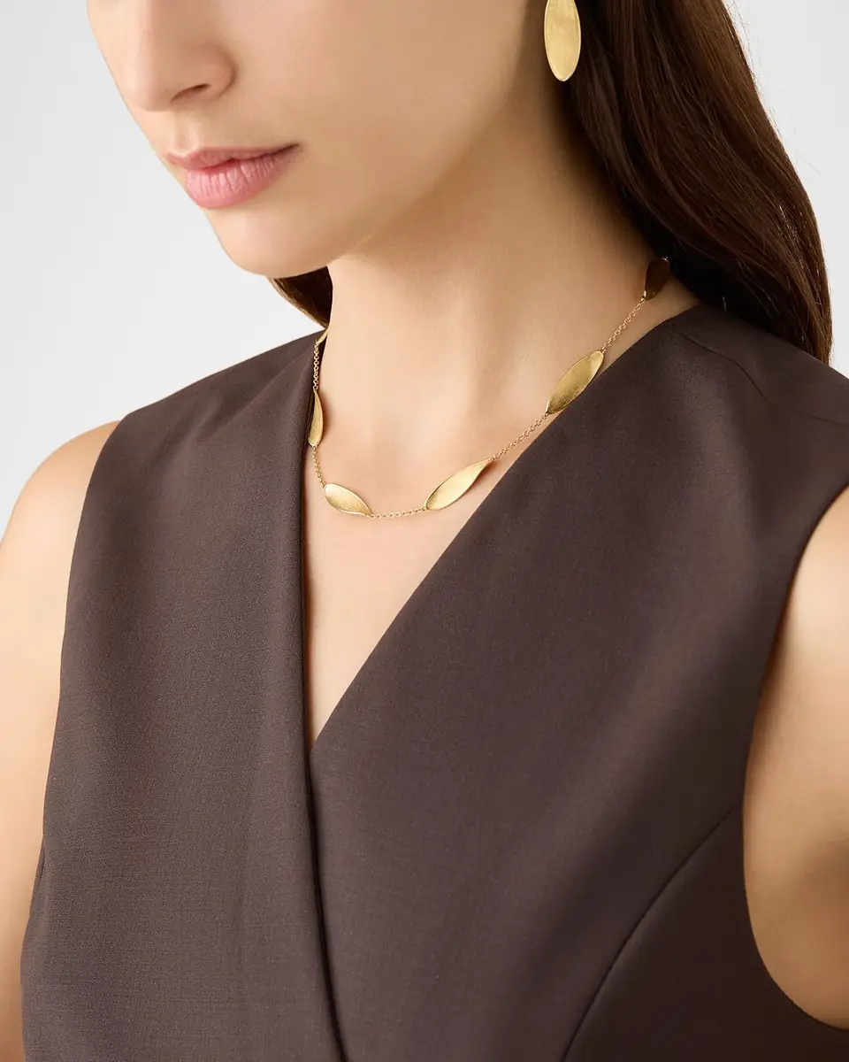 Marco Bicego 18K Yellow Gold Lunaria Twist Station Short Necklace | Thumbnail 3 Marco Bicego 18K Yellow Gold Lunaria Twist Station Short Necklace | Thumbnail 3