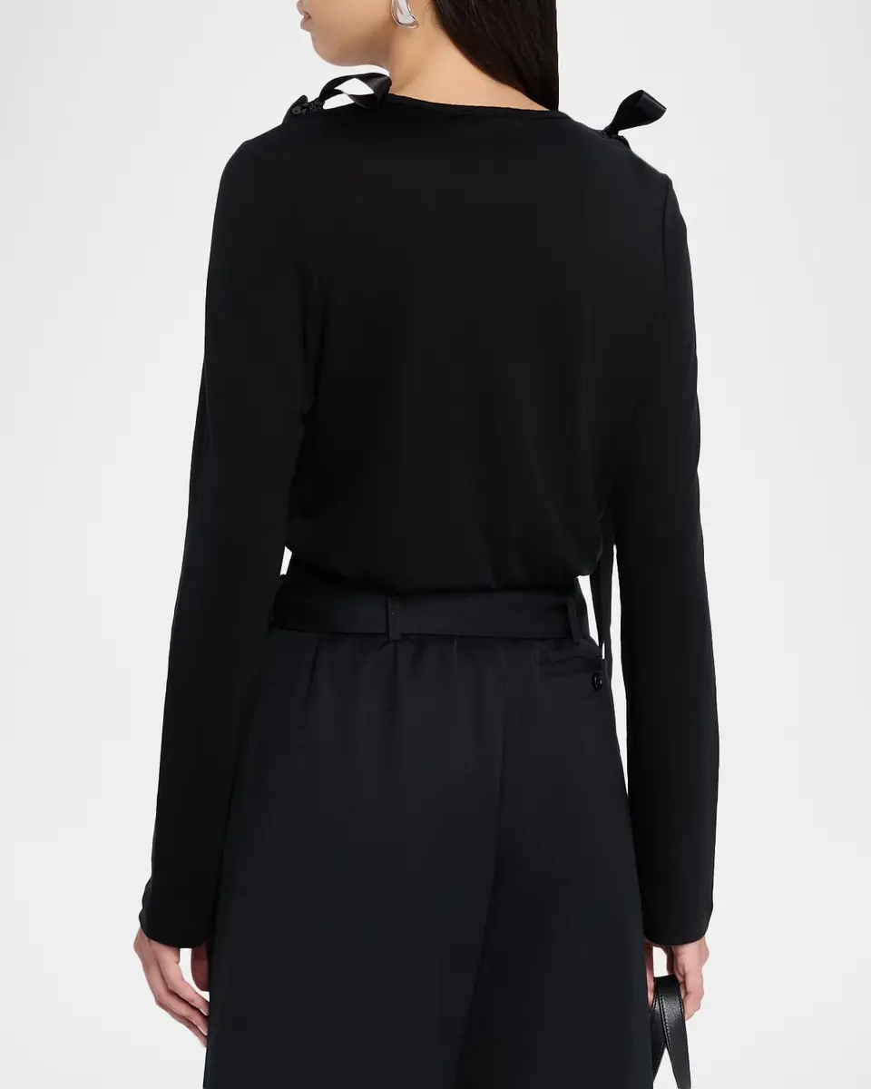 Simone Rocha Ribbon Bow Long-Sleeve T-Shirt | Thumbnail 6 Simone Rocha Ribbon Bow Long-Sleeve T-Shirt | Thumbnail 6