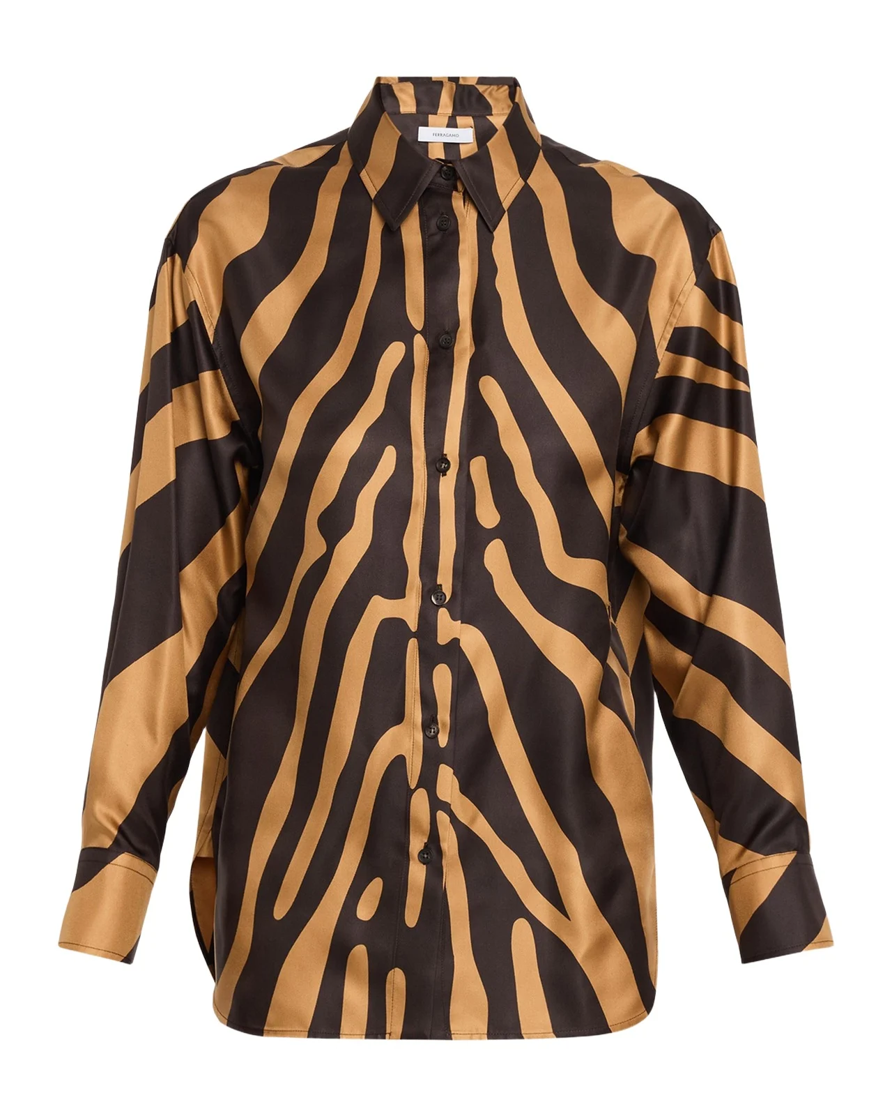 Zebra Silk Twill Button-Down Shirt Zebra Silk Twill Button-Down Shirt