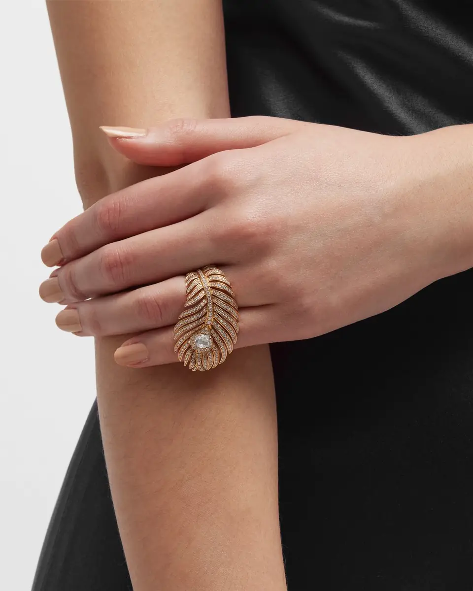 Boucheron Plume de Paon 18K Rose Gold Diamond Ring, EU 54 / US 6.75 | Thumbnail 2 Boucheron Plume de Paon 18K Rose Gold Diamond Ring, EU 54 / US 6.75 | Thumbnail 2