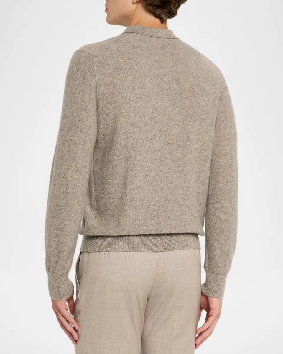 Vince Men's Boiled Cashmere Polo Shirt | Thumbnail 2