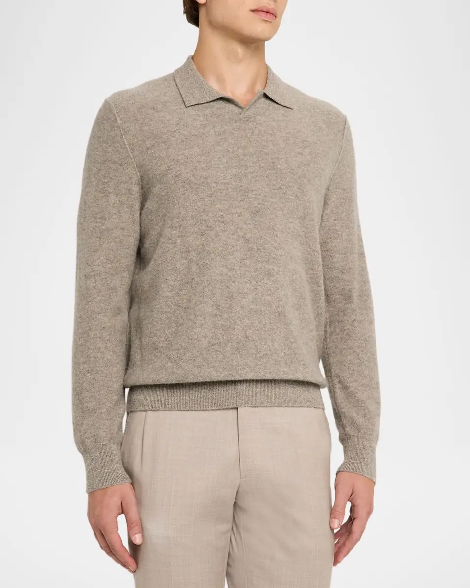 Vince Men's Boiled Cashmere Polo Shirt | Thumbnail 3