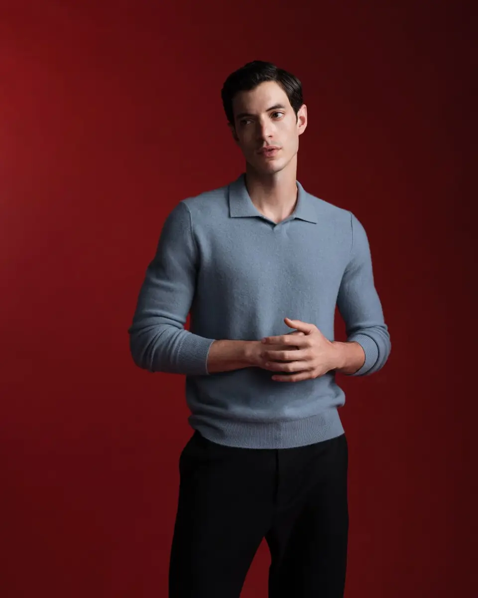 Vince Men's Boiled Cashmere Polo Shirt | Thumbnail 4