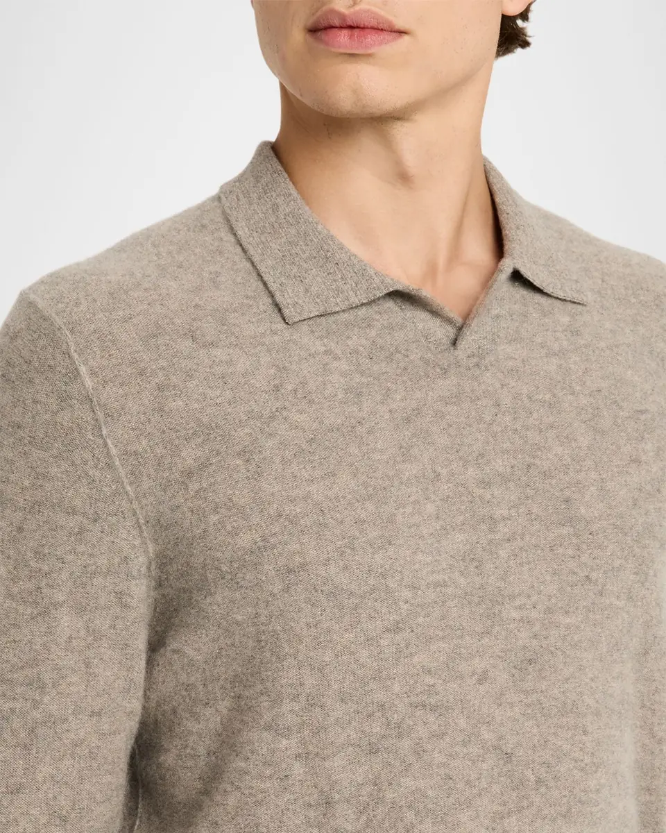 Vince Men's Boiled Cashmere Polo Shirt | Thumbnail 5