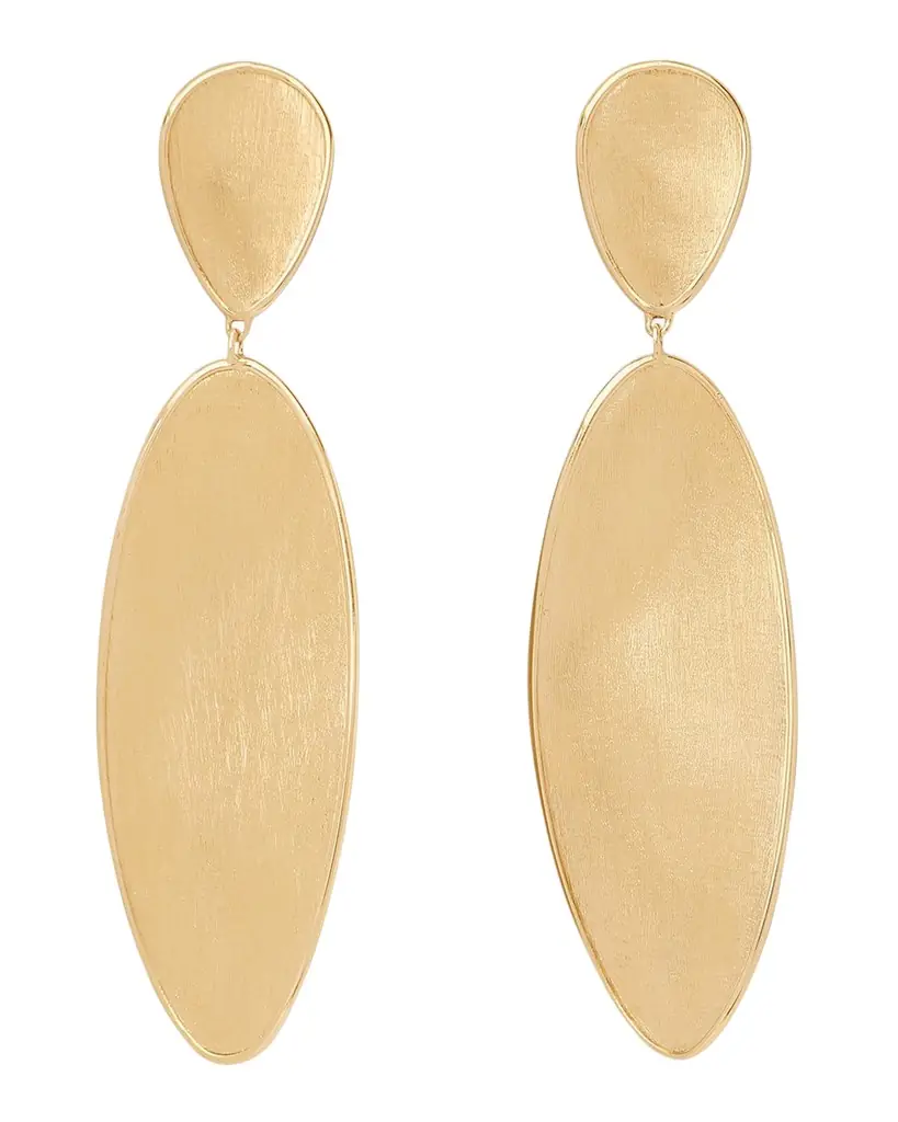 18K Yellow Gold Lunaria Twist Double Drop Earrings 18K Yellow Gold Lunaria Twist Double Drop Earrings