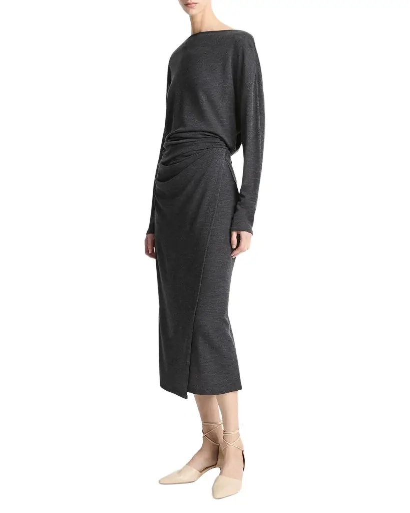 Draped Midi Skirt