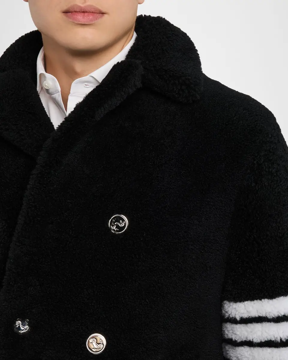 Thom Browne Men's Shealing 4-Bar Unconstructed Peacoat | Thumbnail 5