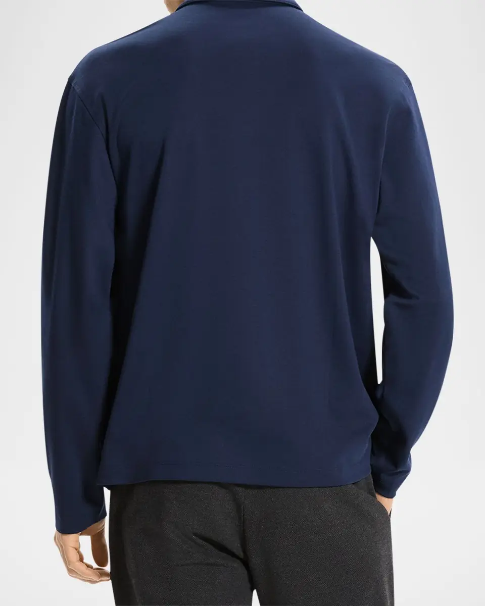 Theory Men's City Cotton Long-Sleeve Polo Shirt | Thumbnail 2 Theory Men's City Cotton Long-Sleeve Polo Shirt | Thumbnail 2