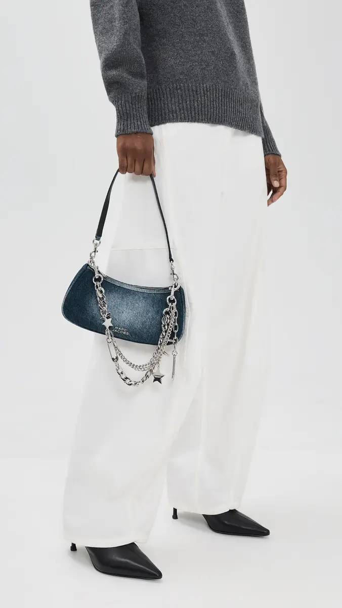 Marc Jacobs The Faded Denim Charm Shoulder Bag Faded Vintage Indigo One Size | Thumbnail 3 Marc Jacobs The Faded Denim Charm Shoulder Bag Faded Vintage Indigo One Size | Thumbnail 3