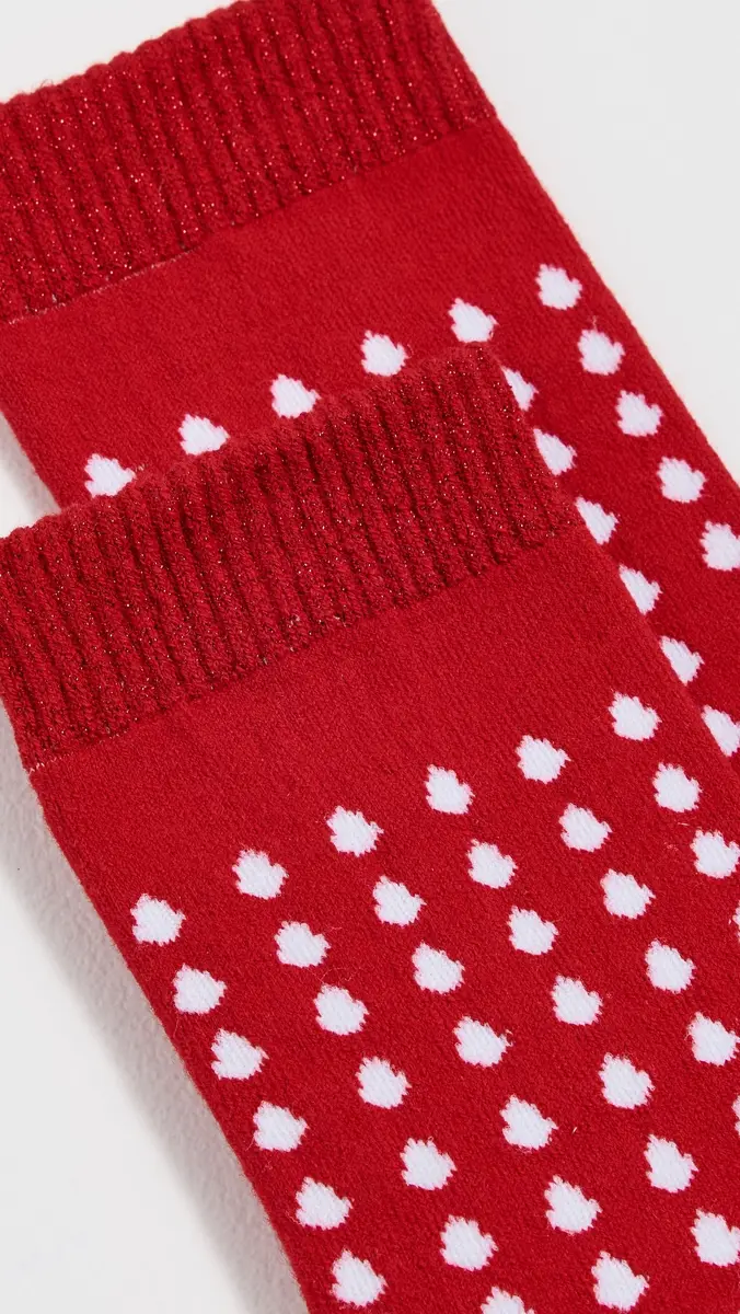 Stems Dots Crew Socks Red White One Size | Thumbnail 3