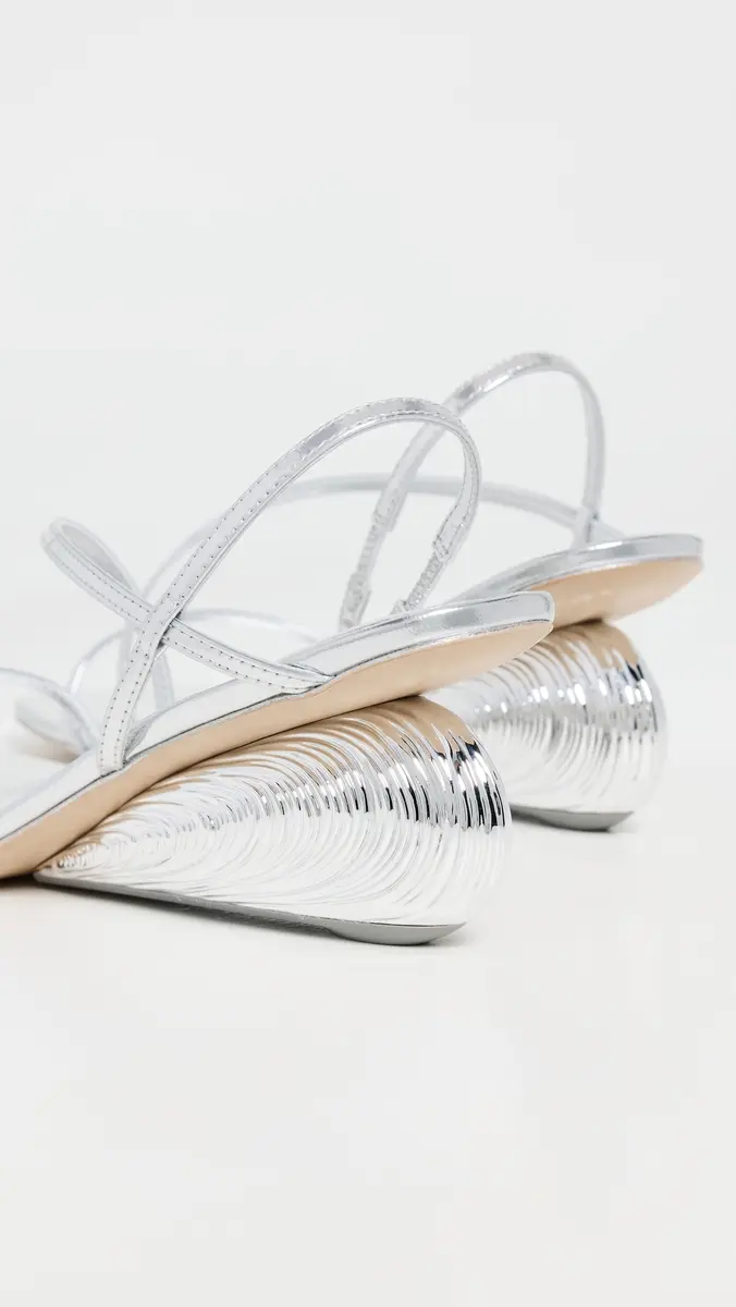 SIMKHAI Bridget Oyster Shell Wedge Sandals Silver | Thumbnail 4 SIMKHAI Bridget Oyster Shell Wedge Sandals Silver | Thumbnail 4