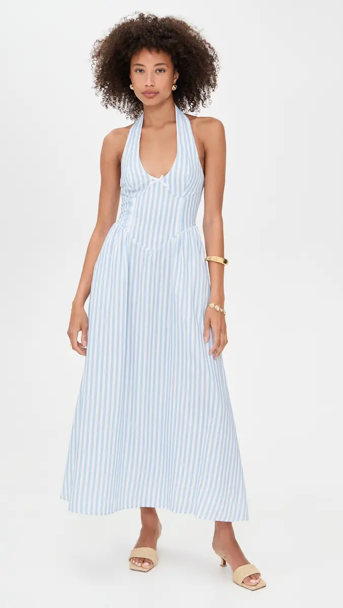 Seven Wonders Calianna Midi Dress Sky Blue Stripe | Thumbnail 2