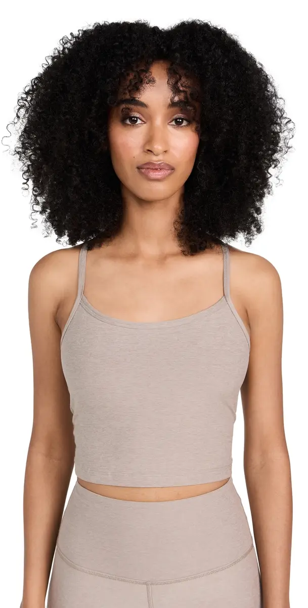 Beyond Yoga Spacedye Slim Racerback Cropped Tank Birch Heather | Image 1 Beyond Yoga Spacedye Slim Racerback Cropped Tank Birch Heather | Image 1
