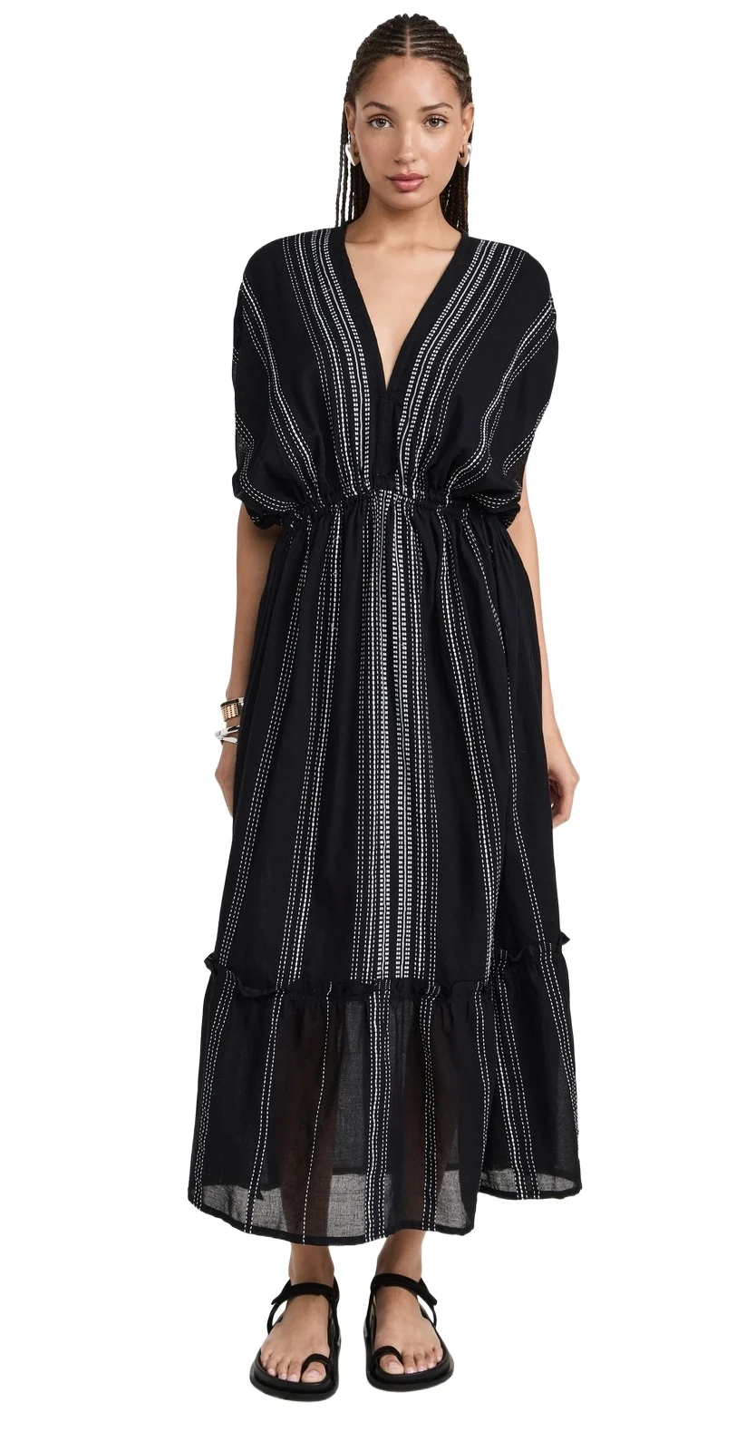 Lemlem Leliti Plunge Neck Dress