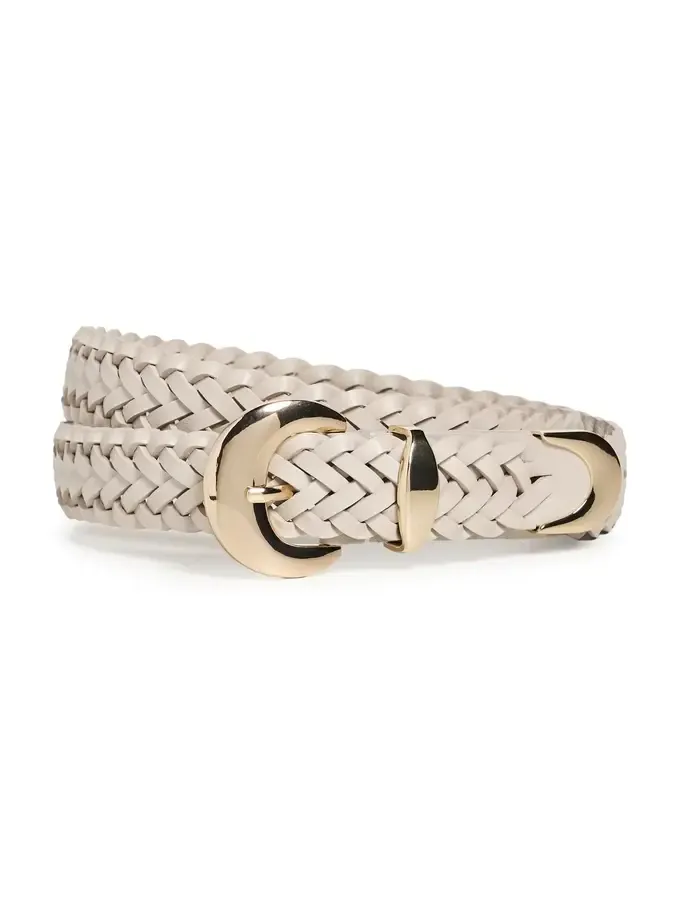 Madewell Lucie Domed Buckle Belt In Woven Leather