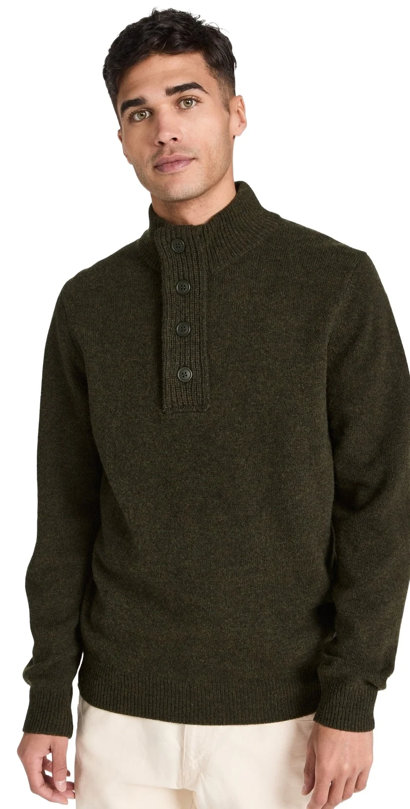 Elbow Patch Button Sweater