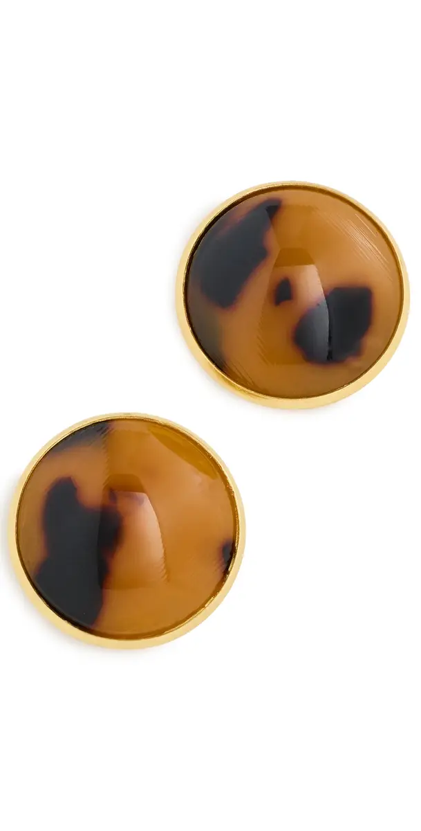 SHASHI Tort Stud Earrings Gold/Tort One Size | Image 1 SHASHI Tort Stud Earrings Gold/Tort One Size | Image 1