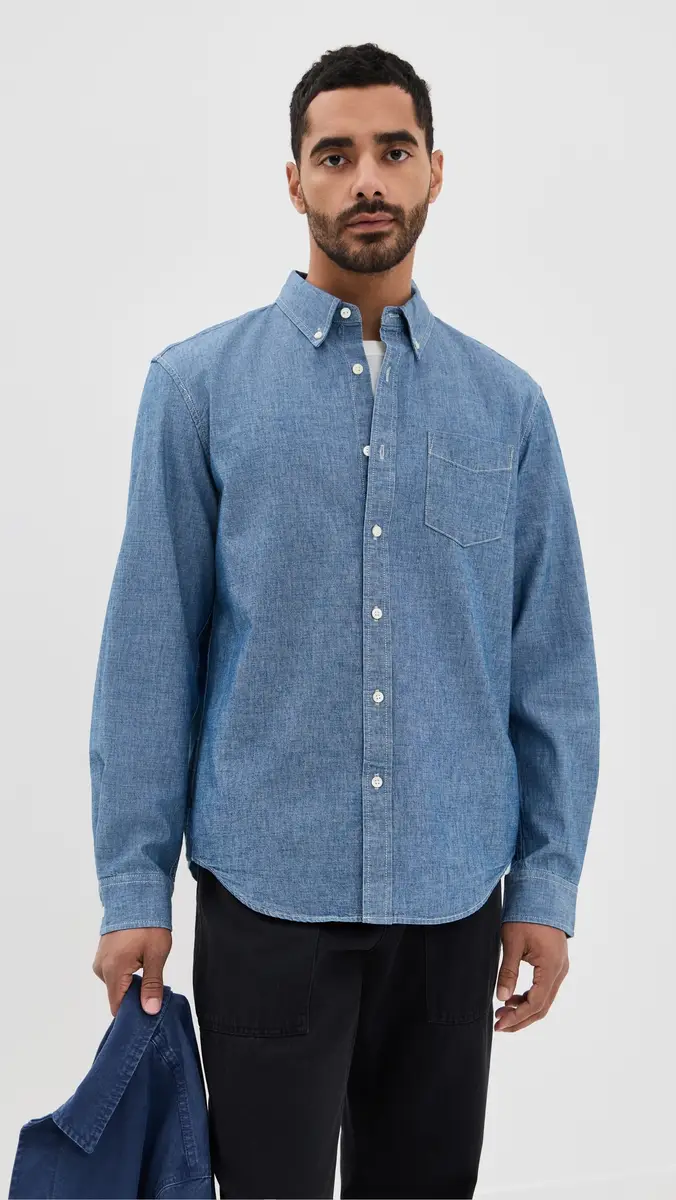 Alex Mill Mill Shirt In Washed Chambray Chambray Rinse Wash | Thumbnail 2 Alex Mill Mill Shirt In Washed Chambray Chambray Rinse Wash | Thumbnail 2