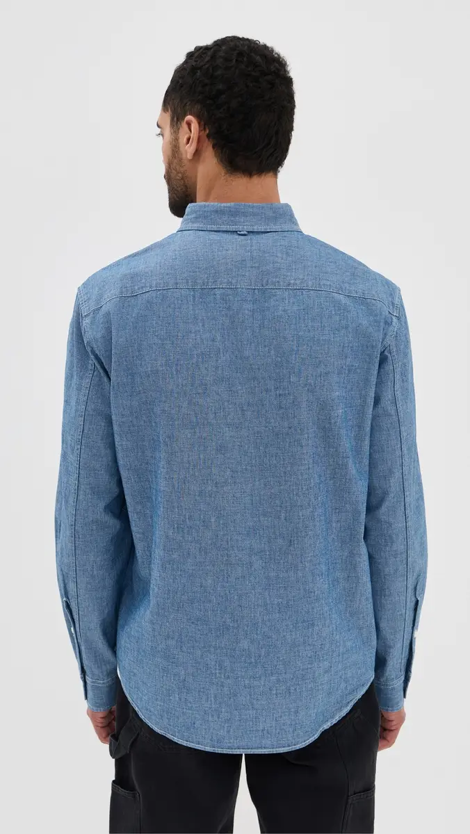 Alex Mill Mill Shirt In Washed Chambray Chambray Rinse Wash | Thumbnail 3 Alex Mill Mill Shirt In Washed Chambray Chambray Rinse Wash | Thumbnail 3