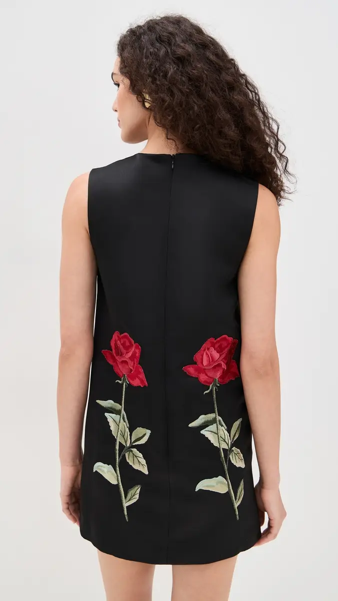 Leo Lin Yvonne Embroidered Mini Dress Ebony | Thumbnail 3 Leo Lin Yvonne Embroidered Mini Dress Ebony | Thumbnail 3