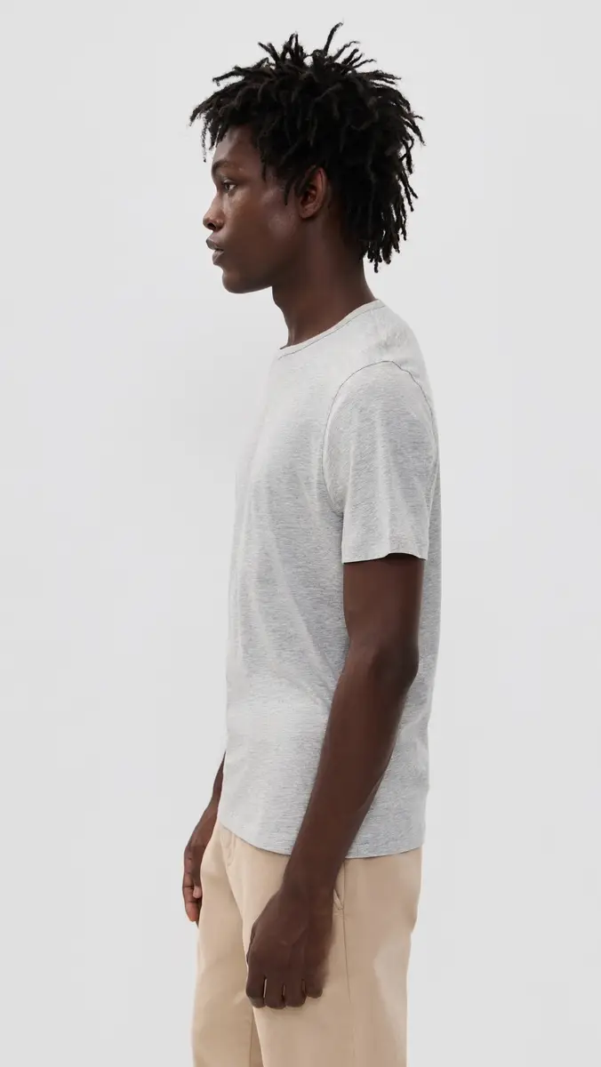 Theory Precise Cotton Tee Charcoal Heather | Thumbnail 4 Theory Precise Cotton Tee Charcoal Heather | Thumbnail 4