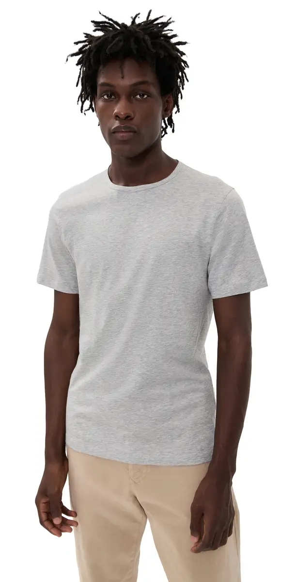 Theory Precise Cotton Tee Charcoal Heather | Image 1 Theory Precise Cotton Tee Charcoal Heather | Image 1