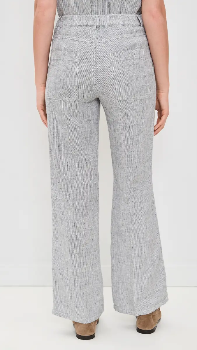 Madewell Zoe Relaxed Linen Pants Black White Mini Stripe | Thumbnail 3 Madewell Zoe Relaxed Linen Pants Black White Mini Stripe | Thumbnail 3
