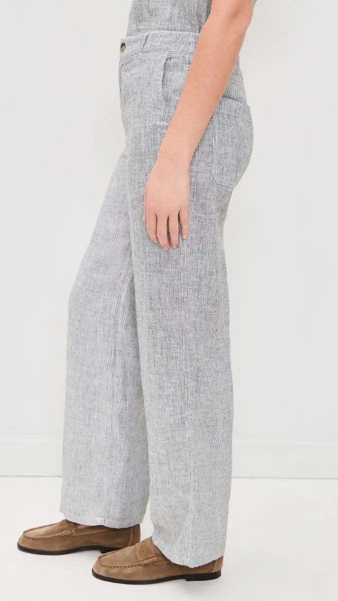 Madewell Zoe Relaxed Linen Pants Black White Mini Stripe | Thumbnail 4 Madewell Zoe Relaxed Linen Pants Black White Mini Stripe | Thumbnail 4