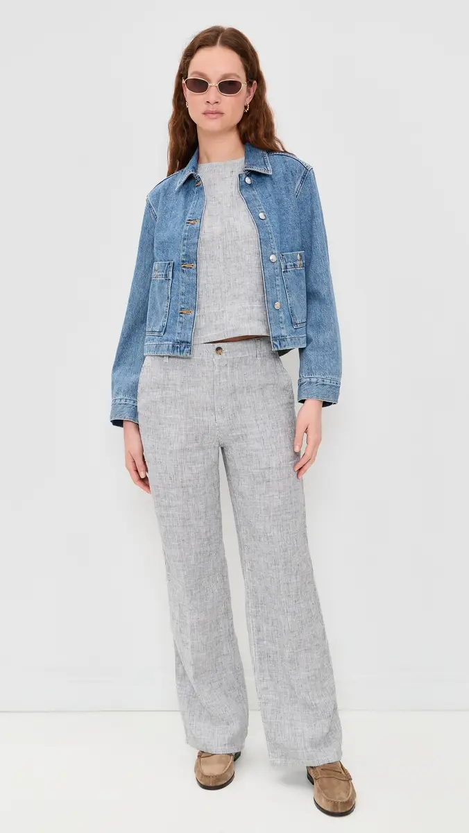 Madewell Zoe Relaxed Linen Pants Black White Mini Stripe | Thumbnail 5 Madewell Zoe Relaxed Linen Pants Black White Mini Stripe | Thumbnail 5