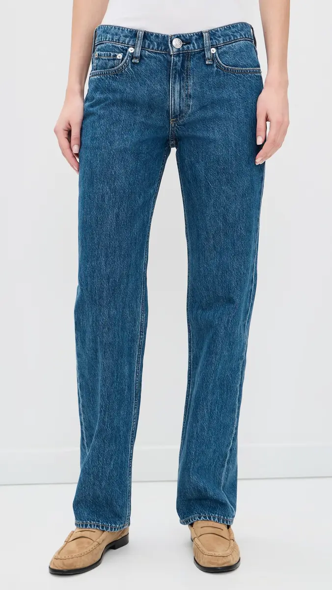 rag & bone Harlow Low-Rise Full Straight Jeans Park | Thumbnail 3