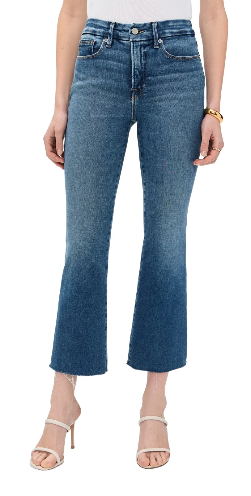 GOOD AMERICAN Soft Tech Good Legs Cropped Mini Boot Jeans