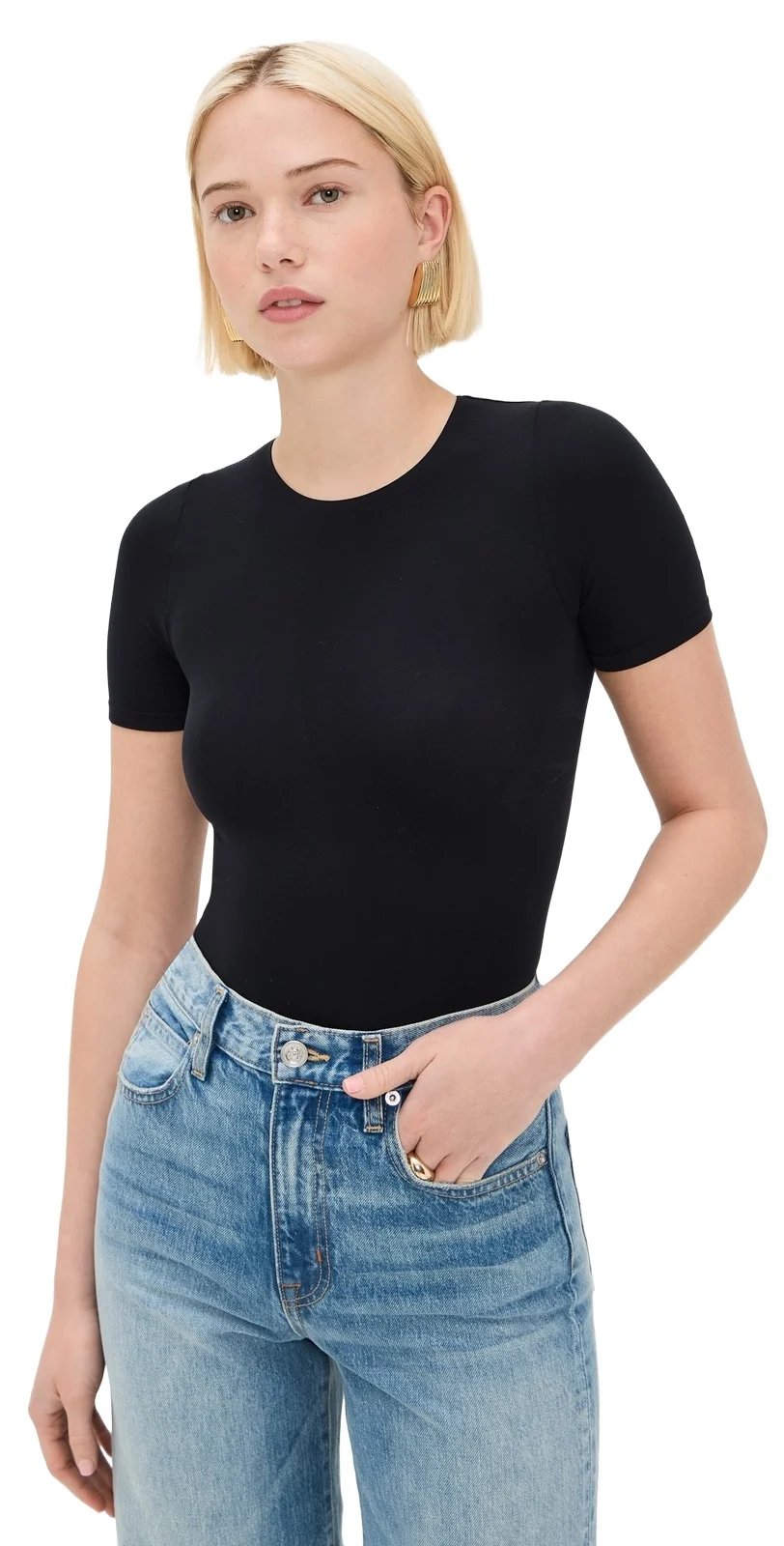 Ballet Short Sleeve Thong Bodysuit