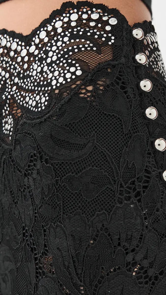 rabanne Embellished Lace Skirt Black | Thumbnail 6