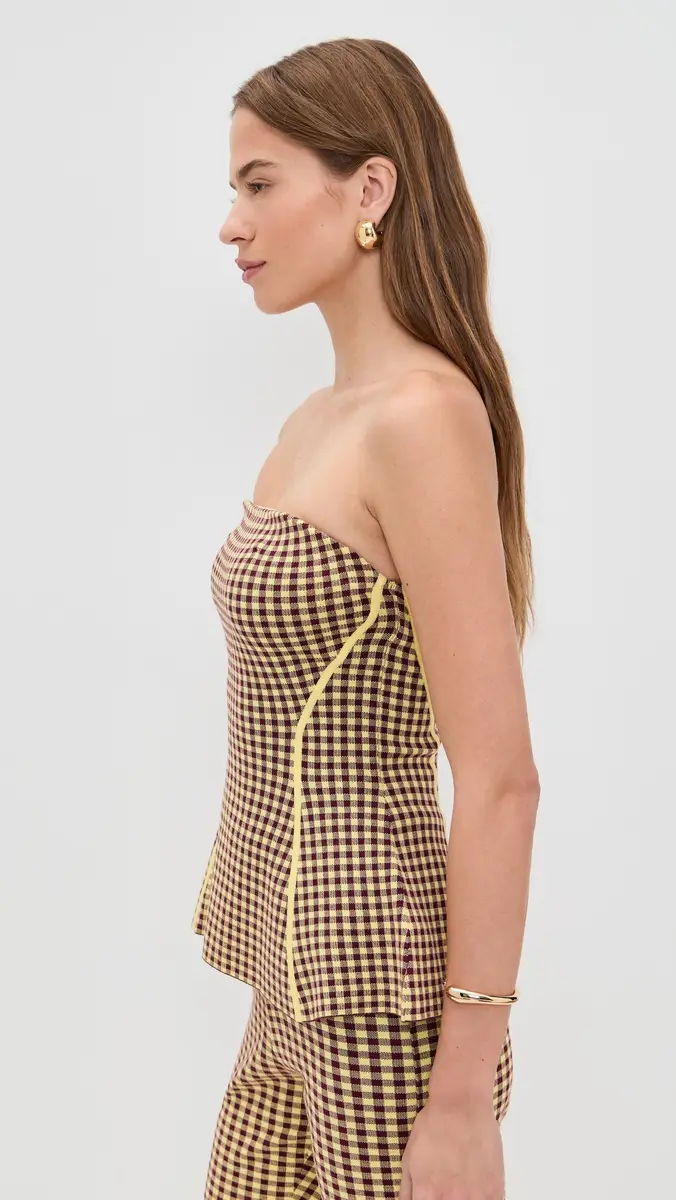 LE BOP Gingham Strapless Peplum Top | Thumbnail 4 LE BOP Gingham Strapless Peplum Top | Thumbnail 4
