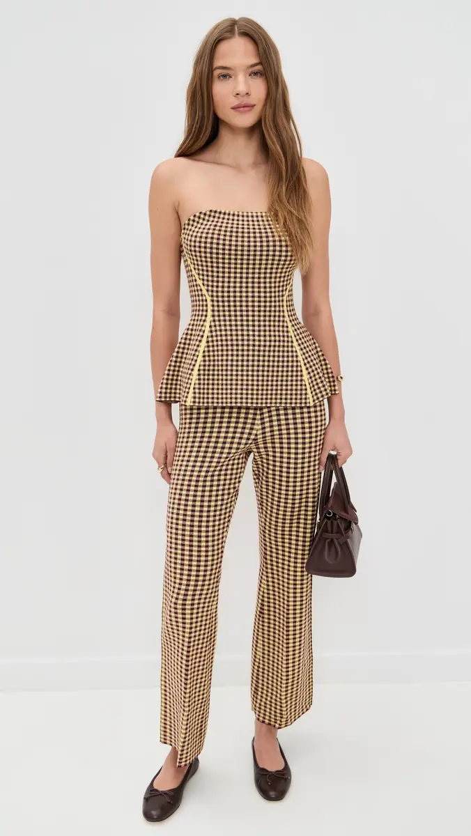 LE BOP Gingham Strapless Peplum Top | Thumbnail 5 LE BOP Gingham Strapless Peplum Top | Thumbnail 5