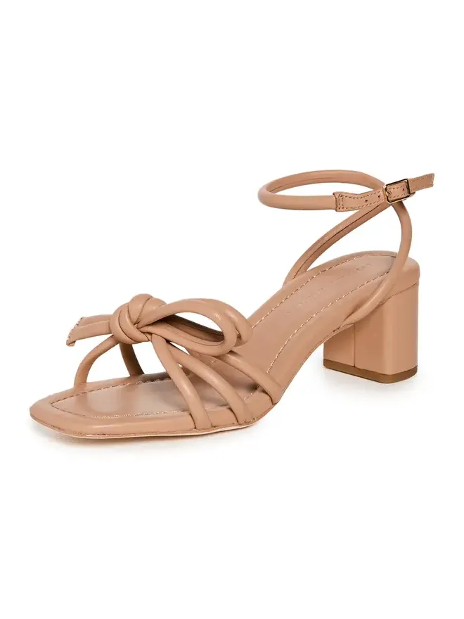 Mikel Leather Bow Mid-Heel Sandals Mikel Leather Bow Mid-Heel Sandals