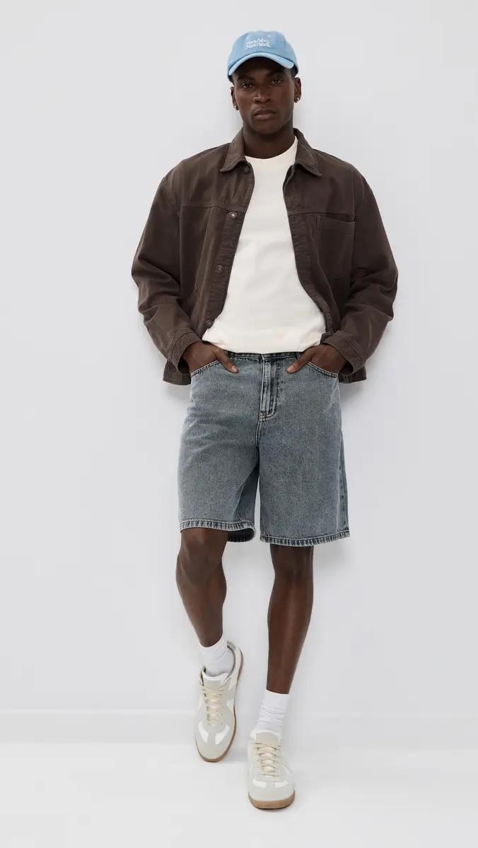 Les Deux Ryder Ice Blue Denim Shorts 9 Light Indigo Wash | Thumbnail 2 Les Deux Ryder Ice Blue Denim Shorts 9 Light Indigo Wash | Thumbnail 2